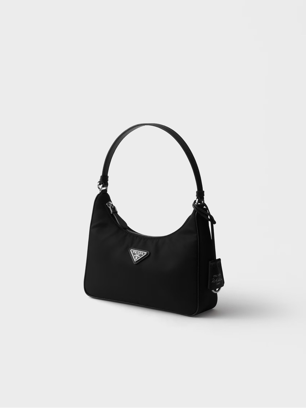 Prada Black Nylon Shoulder Bag with Logo Plaque - Picture 5 of 8